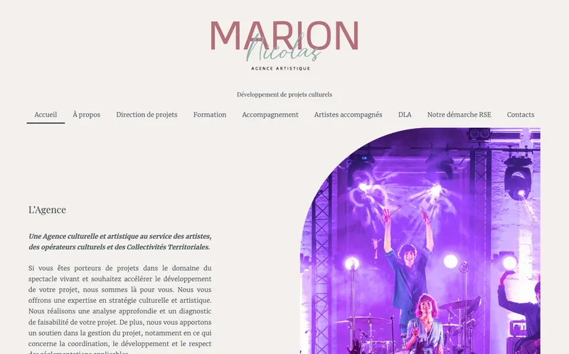 Agence Artistique Marion Nicolas classement, campus, admission