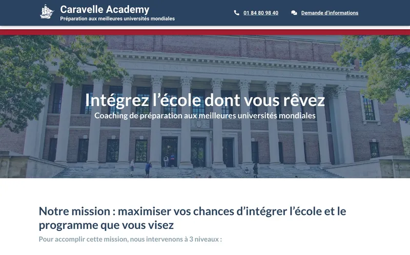 Caravelle Academy classement, campus, admission