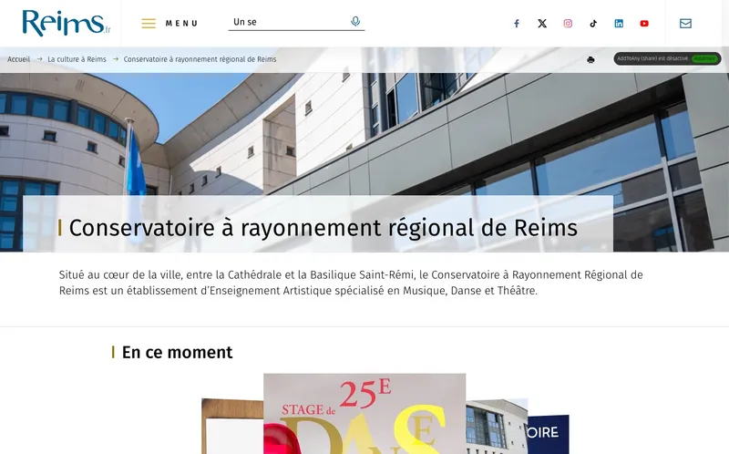 Conservatoire A Rayonnement Regional De Reims classement, campus, admission