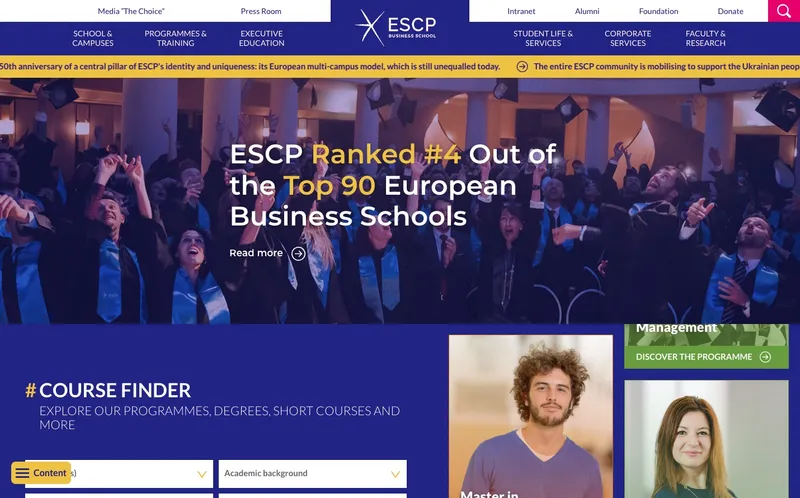 ESCp Europe classement, campus, admission