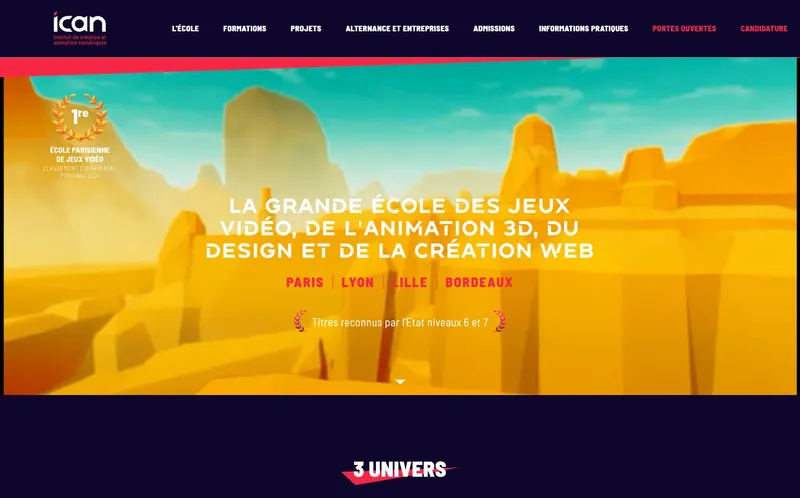 Ican - Institut De Creation Et Animation Numeriques classement, campus, admission