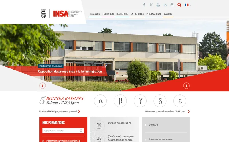 Insa Lyon - Institut National Des Sciences Appliquees De Lyon classement, campus, admission