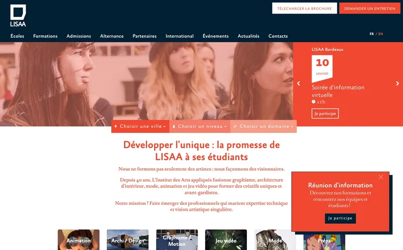 Lisaa Paris Animation Et Jeu Video classement, campus, admission