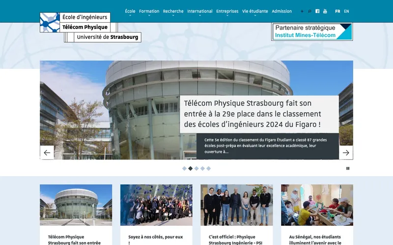 Telecom Physique Strasbourg classement, campus, admission