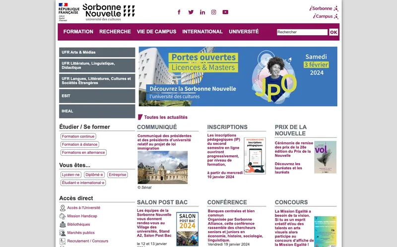 Université Paris 3 - Sorbonne Nouvelle classement, campus, admission