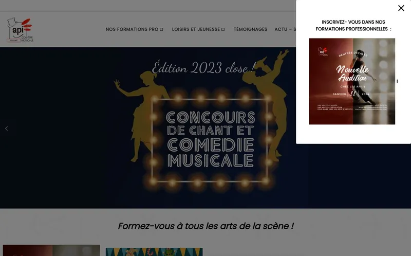 Api Comedie Musicale classement, campus, admission