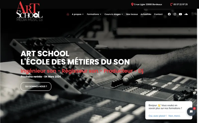 Art School Sound Music Dj classement, campus, admission