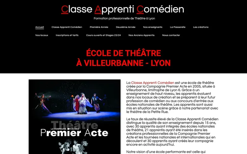 Ecole Premier Acte classement, campus, admission Ecole Premier Acte classement, campus, admission