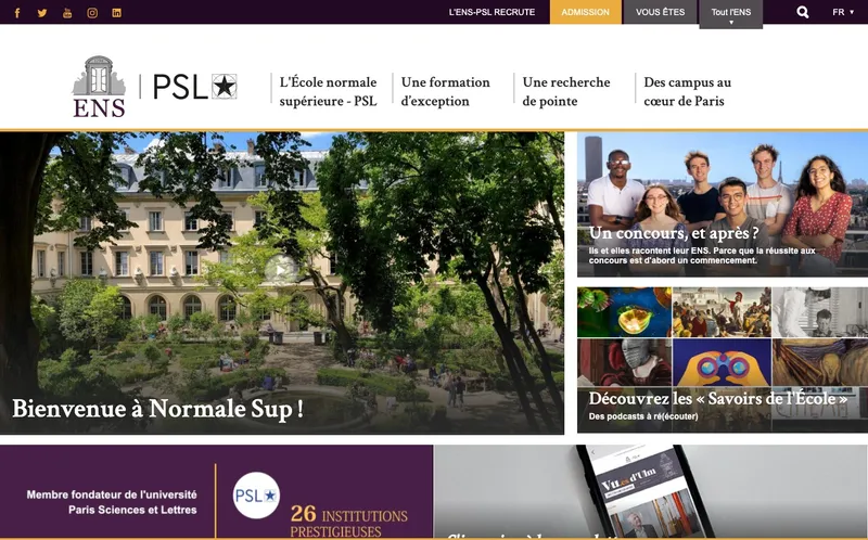 Ens classement, campus, admission