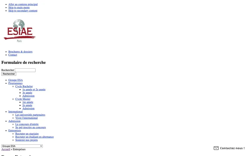 Esiae classement, campus, admission Esiae classement, campus, admission