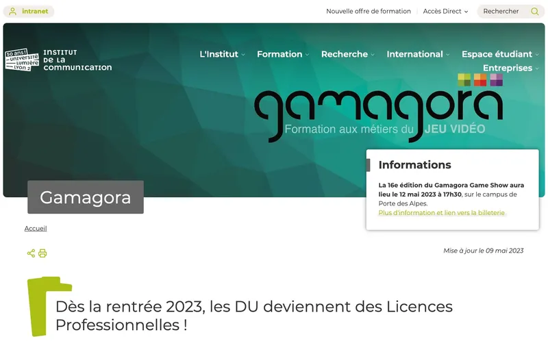 Gamagora classement, campus, admission Gamagora classement, campus, admission