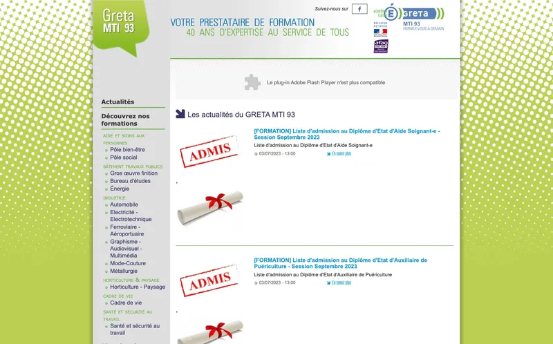 Greta Mti 93 classement, campus, admission