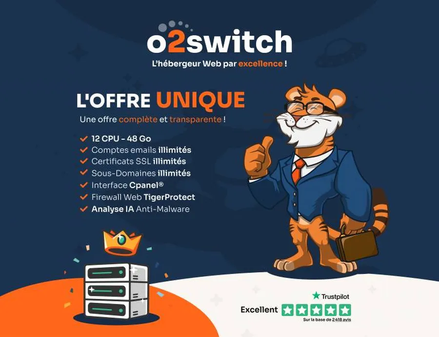 hébergement illimité o2switch