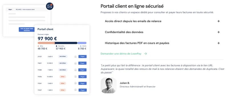 Payer des factures via un portail client